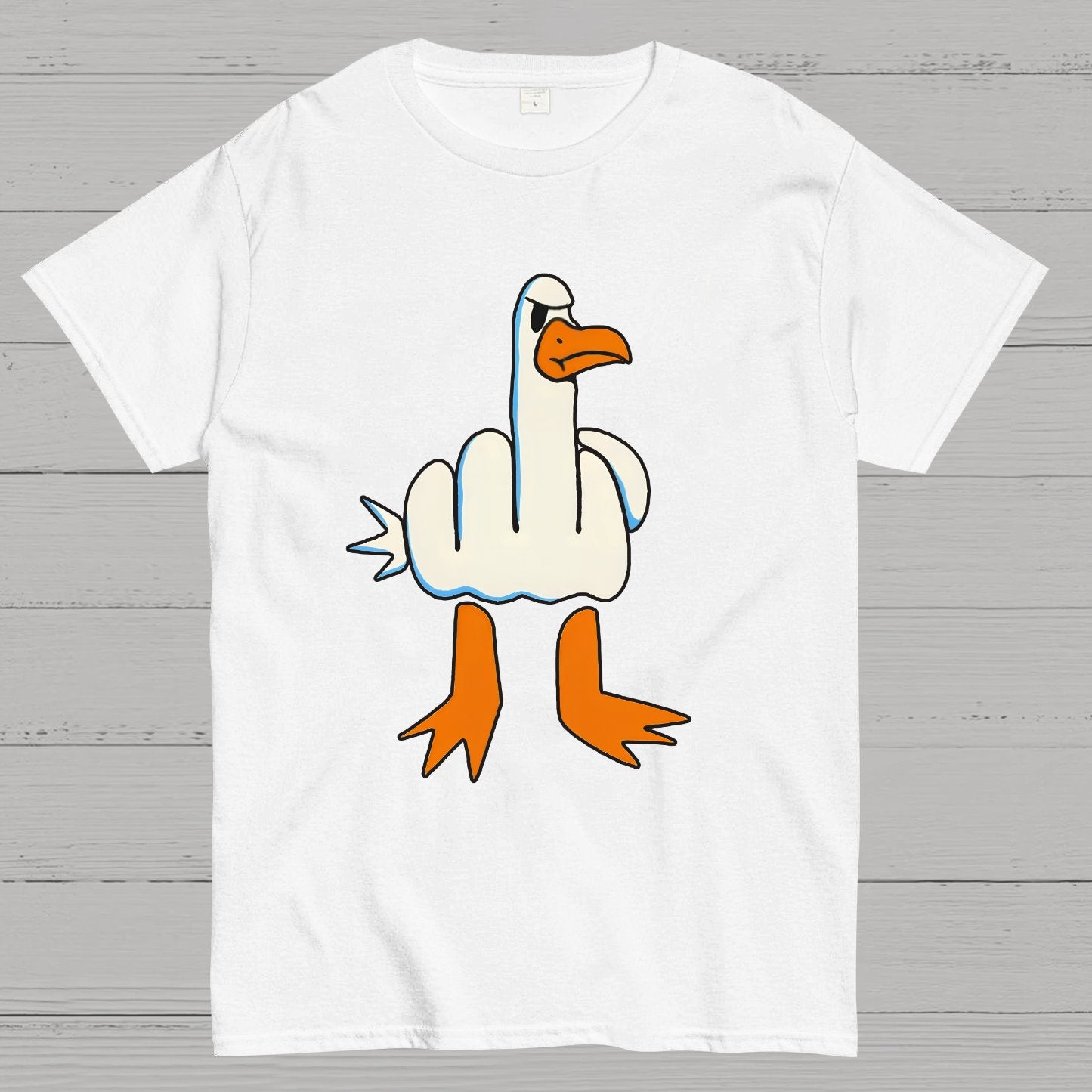 Rude Seagull Design Funny Geeky T-Shirt