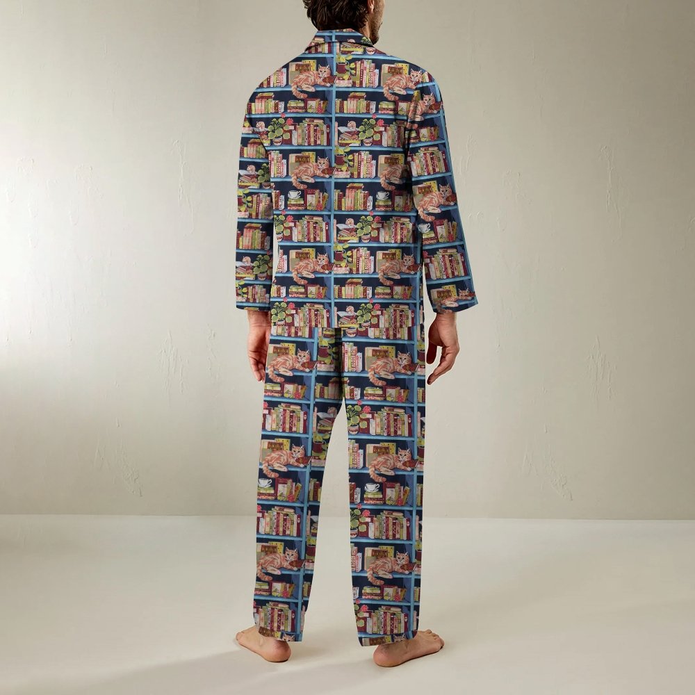 Cat Art Pattern Geek Long Sleeve Pajama Set
