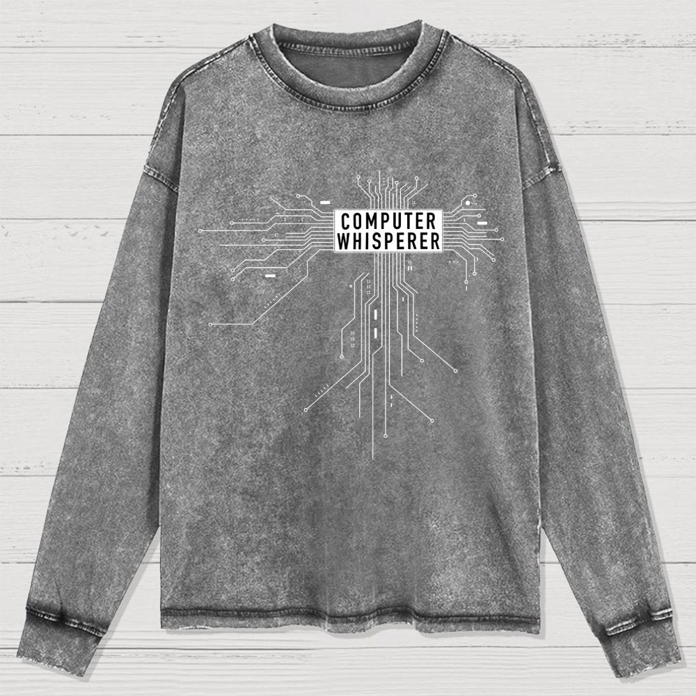 Computer Whisperer Washed Long Sleeve Tee