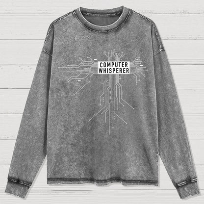Computer Whisperer Washed Long Sleeve Tee