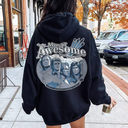 Mt. Awesome Printed Back Unisex Cotton Hoodie
