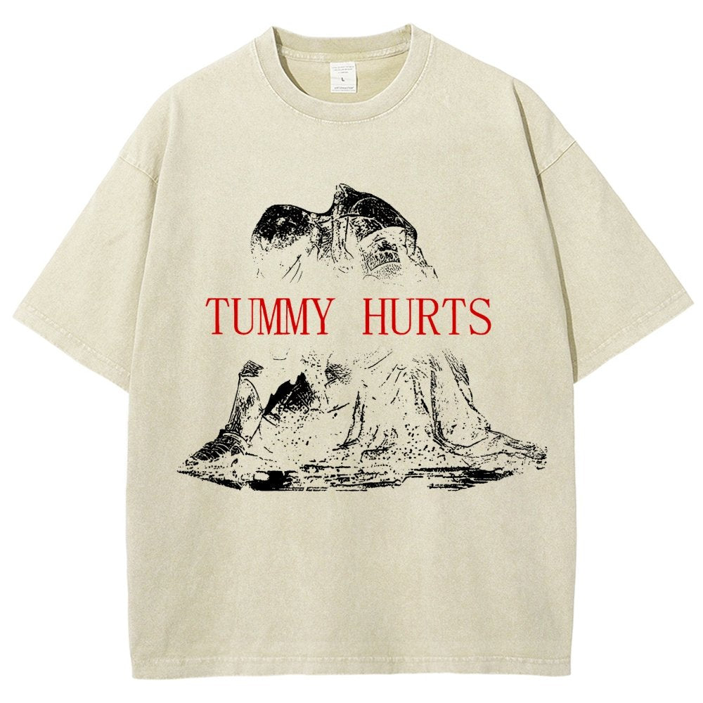 Retro Tummy Hurts Vintage Distressed T-shirt