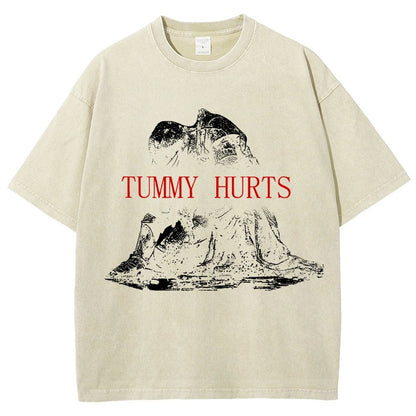 Retro Tummy Hurts Vintage Distressed T-shirt