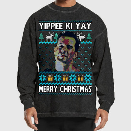 Yippee Ki Christmas Washed Long Sleeve Tee