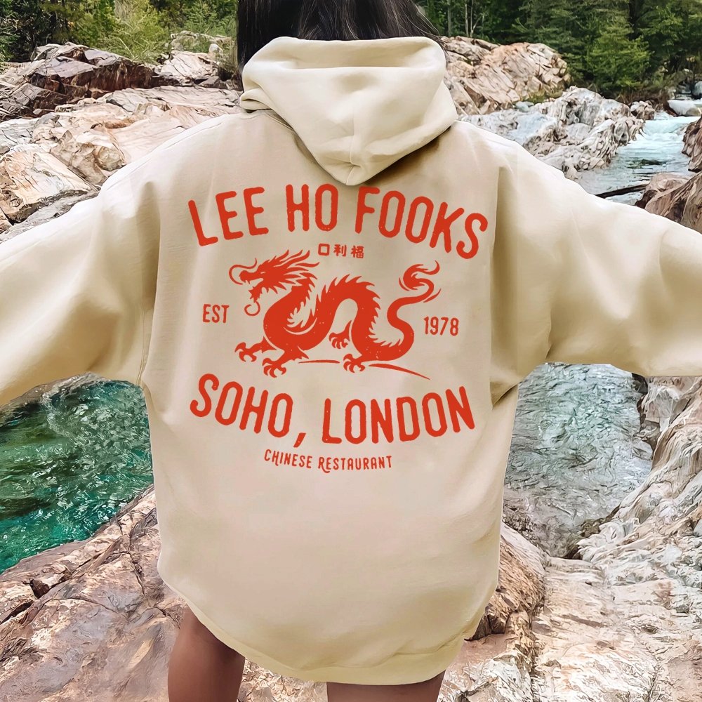 Lee Ho Fooks Printed Back Cotton Hoodie
