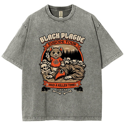 Black Plague Vacation Rat Vintage Distressed T-shirt