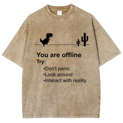 Funny offline Vintage Distressed T-shirt