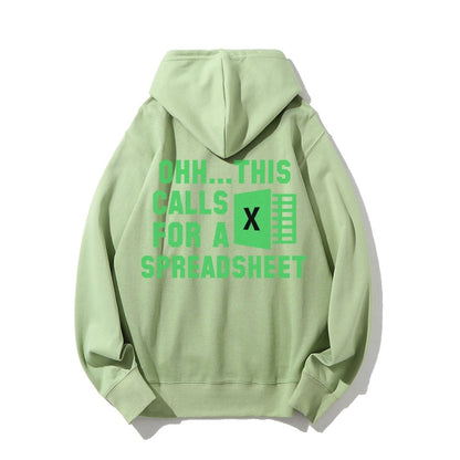 Ohh...This Calls For A Spreadsheet Printed Back Unisex Cotton Hoodie