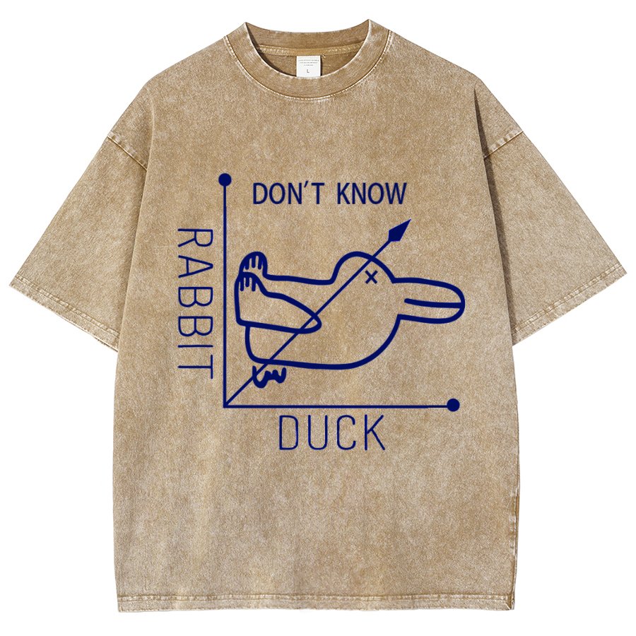 Rabbit or Duck - Don't know - Math Graph Vintage Distressed T-shirt
