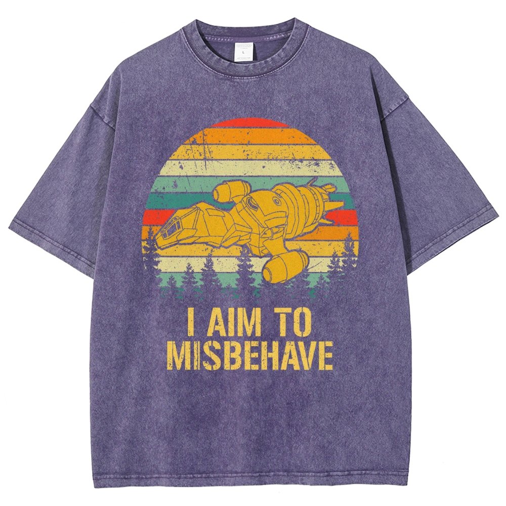 I Aim To Misbehave Vintage Distressed T-shirt