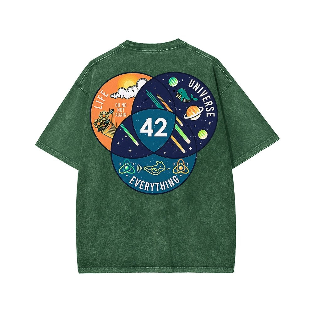 42 Answer to Life Universe and Everything Essential Washed T-shirt