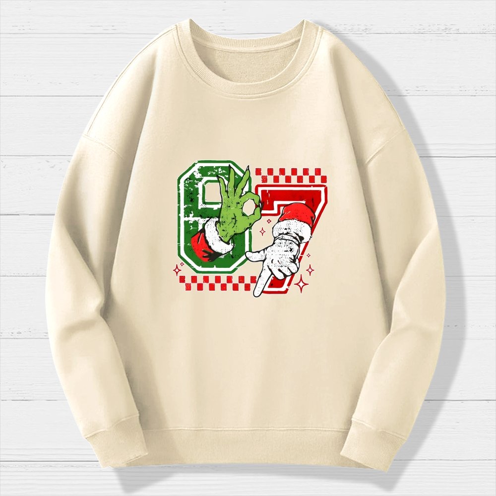 Six Seven 6 7 Christmas Geek Cotton Sweatshirt