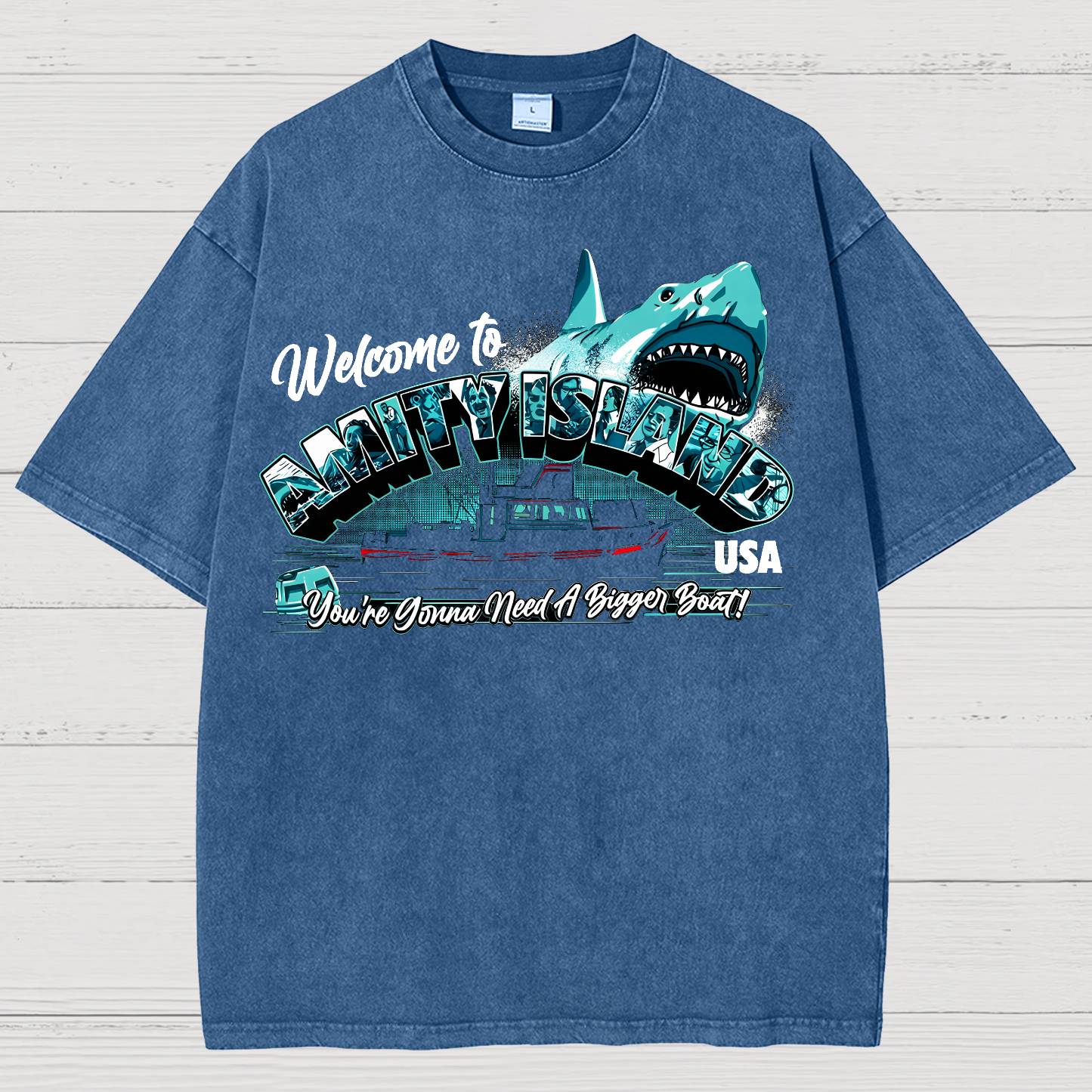 Great White Shark Vintage Distressed T-shirt