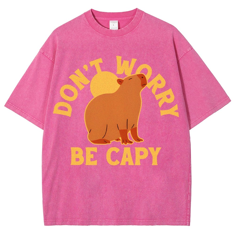 Don't Worry Be Capy Vintage Distressed T-shirt