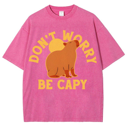 Don't Worry Be Capy Vintage Distressed T-shirt