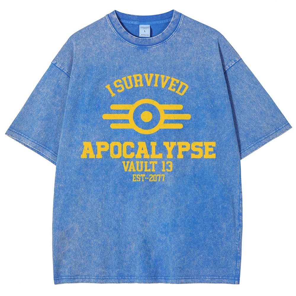 I Survived Apocalypse Vintage Distressed T-shirt