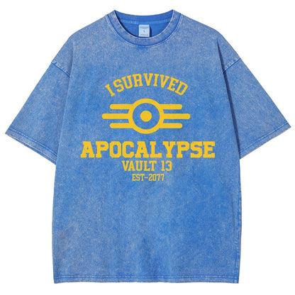 I Survived Apocalypse Vintage Distressed T-shirt