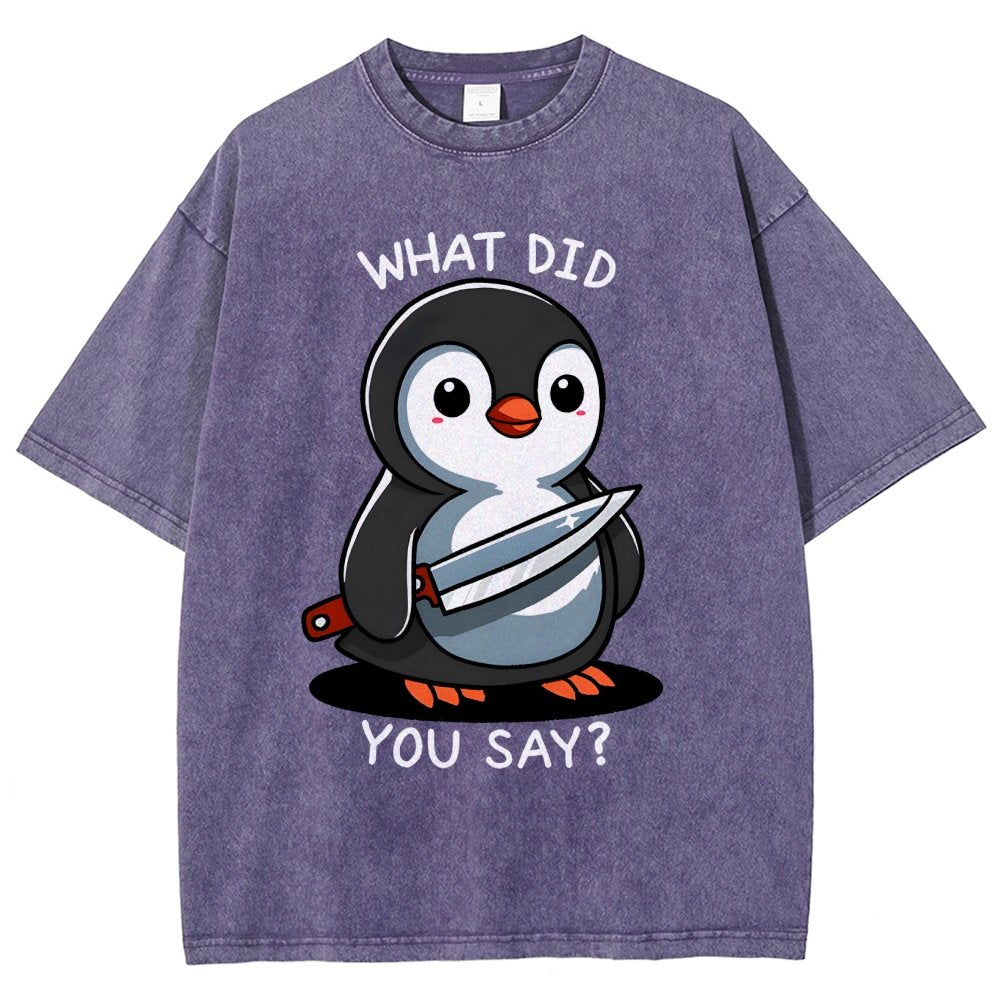 What Did You Say？Vintage Distressed T-shirt