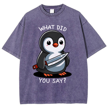 What Did You Say？Vintage Distressed T-shirt