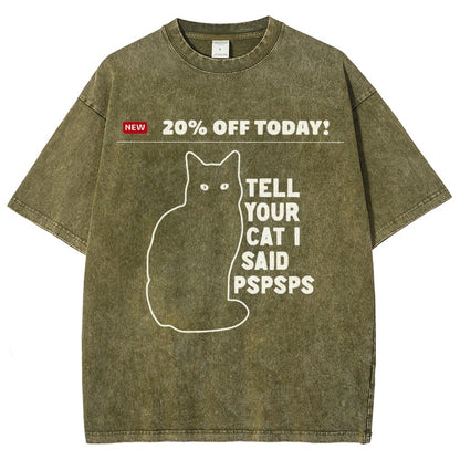 Tell Your Cat Vintage Distressed T-shirt