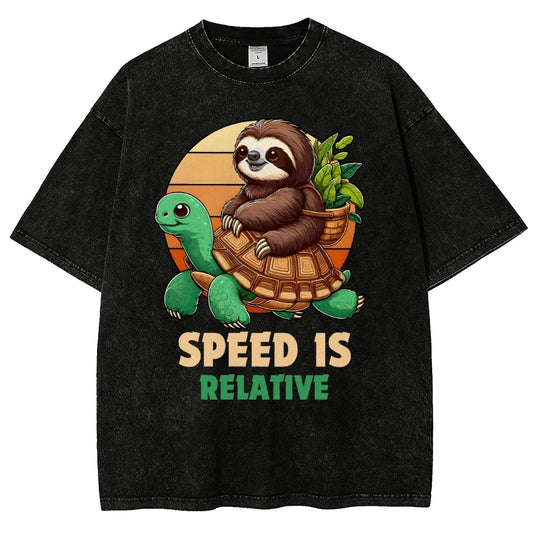 Speed Is Relative Vintage Distressed T-shirt