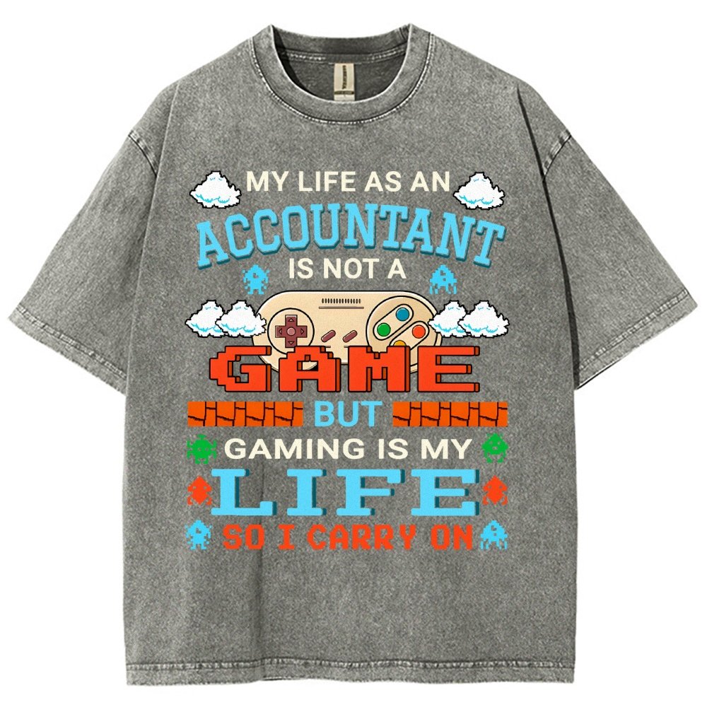 Gamer Accountant Gaming Design Quote Graphic Vintage Distressed T-shirt