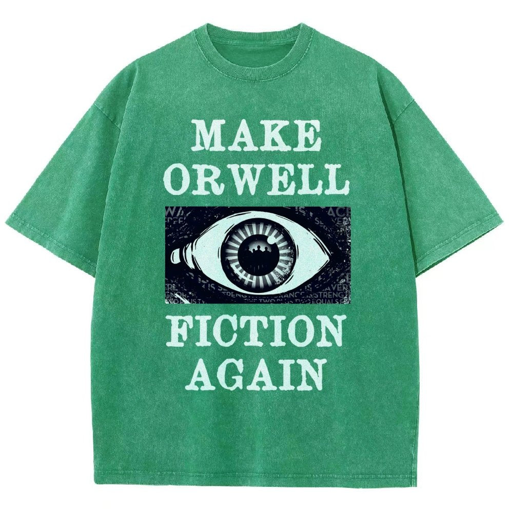 Make Orwell Fiction Again Vintage Distressed T-shirt