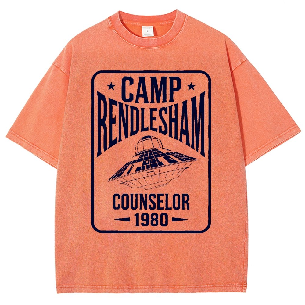 Camp Rendlesham Counselor 1980 UFO Vintage Distressed T-shirt