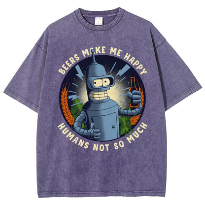 Beers Make Me Happy Vintage Distressed T-shirt