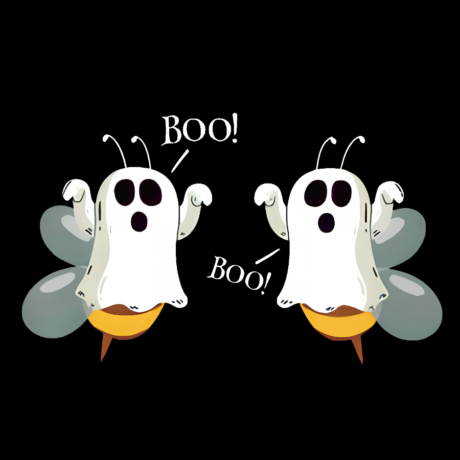 Ghost Bees Saying Boo Funny Halloween Geek Cotton Sweatshirt