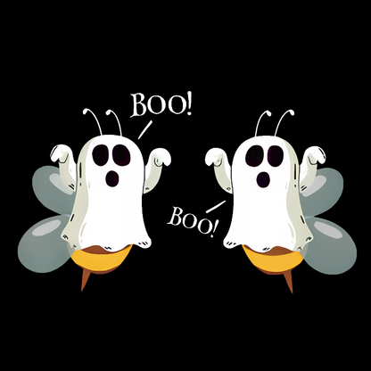 Ghost Bees Saying Boo Funny Halloween Geek Cotton Sweatshirt