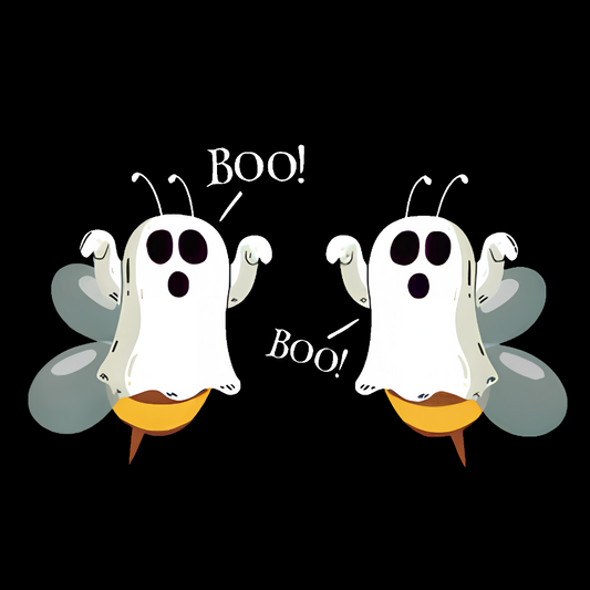 Ghost Bees Saying Boo Funny Halloween Geek Cotton Sweatshirt