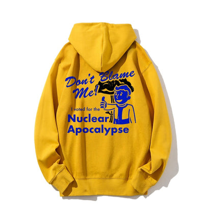 I Voted for the Apocalypse Printed Back Unisex Cotton Hoodie