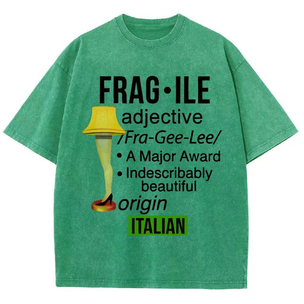 Funny Christmas Fragile Major Award Leg Lamp Vintage Distressed T-shirt