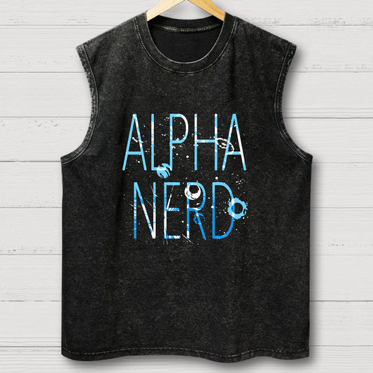 Alpha Nerd Vintage Distressed Washed Tank