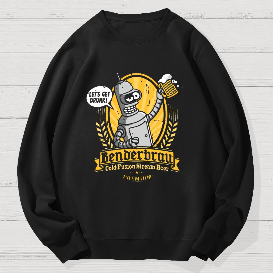 Beer Festival, Let Us Get Our Machines Drunk Geek Cotton Sweatshirt