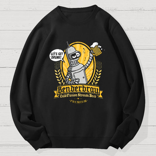 Beer Festival, Let Us Get Our Machines Drunk Geek Cotton Sweatshirt