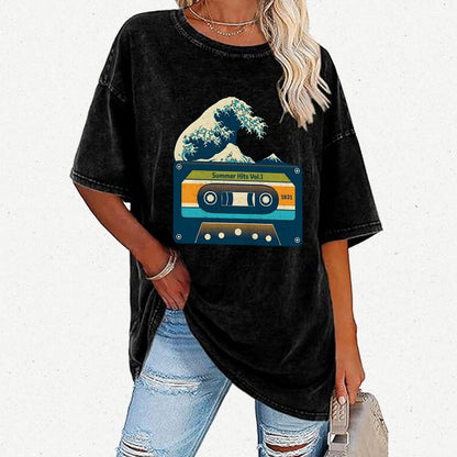 Summer Hits Of Kanagawa Cassette Vintage Distressed T-shirt