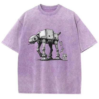 Mechanical Robot Dog Poop Vintage Distressed T-shirt