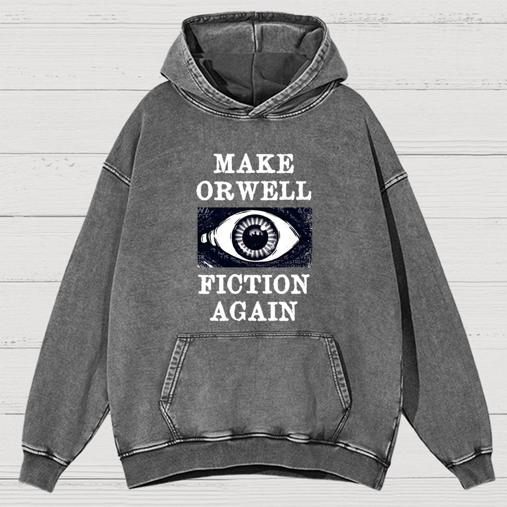 Make Orwell Fiction Again Vintage Distressed Hoodie