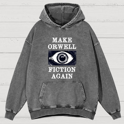 Make Orwell Fiction Again Vintage Distressed Hoodie