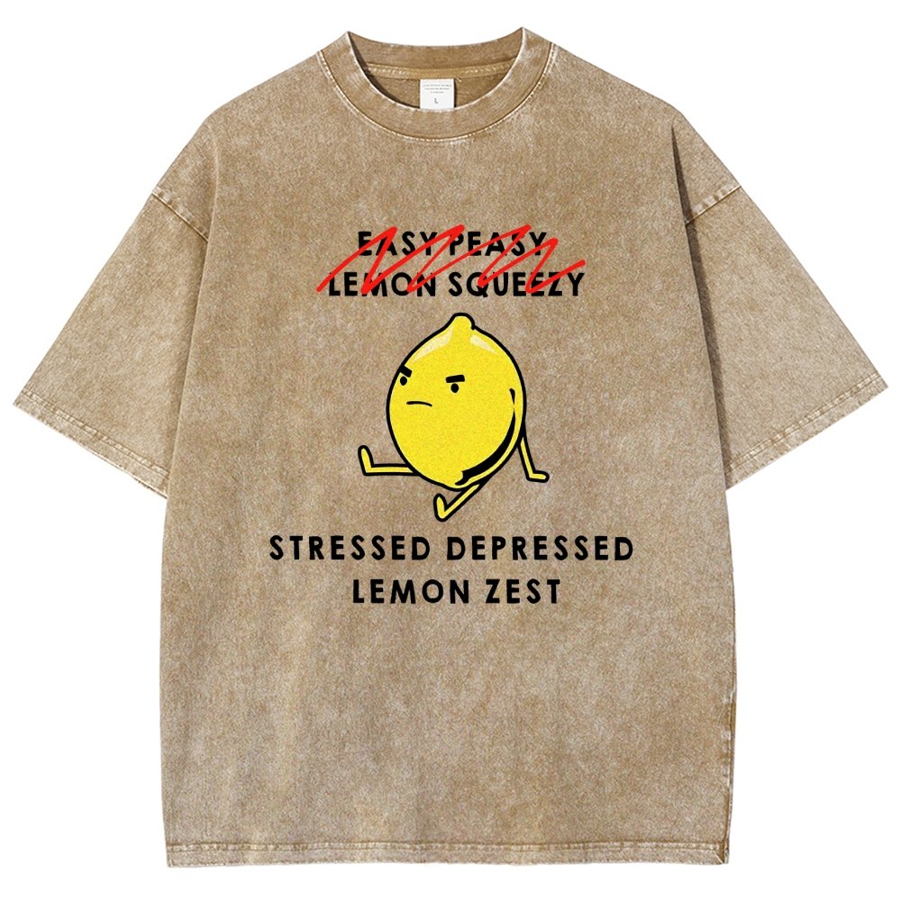 Stressed Depressed Lemon Zest Vintage Distressed T-shirt