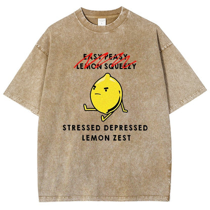 Stressed Depressed Lemon Zest Vintage Distressed T-shirt