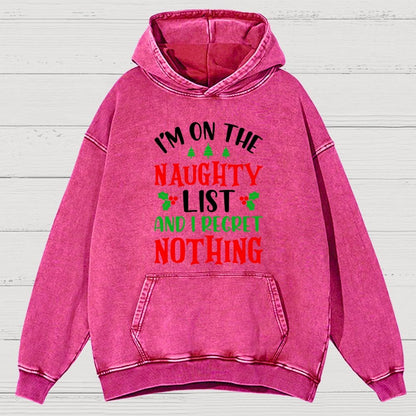 Naughty List And I Regret Nothing Vintage Distressed Hoodie