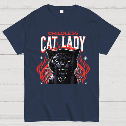 Childless Cat Lady Cat Ladies Nerd T-Shirt