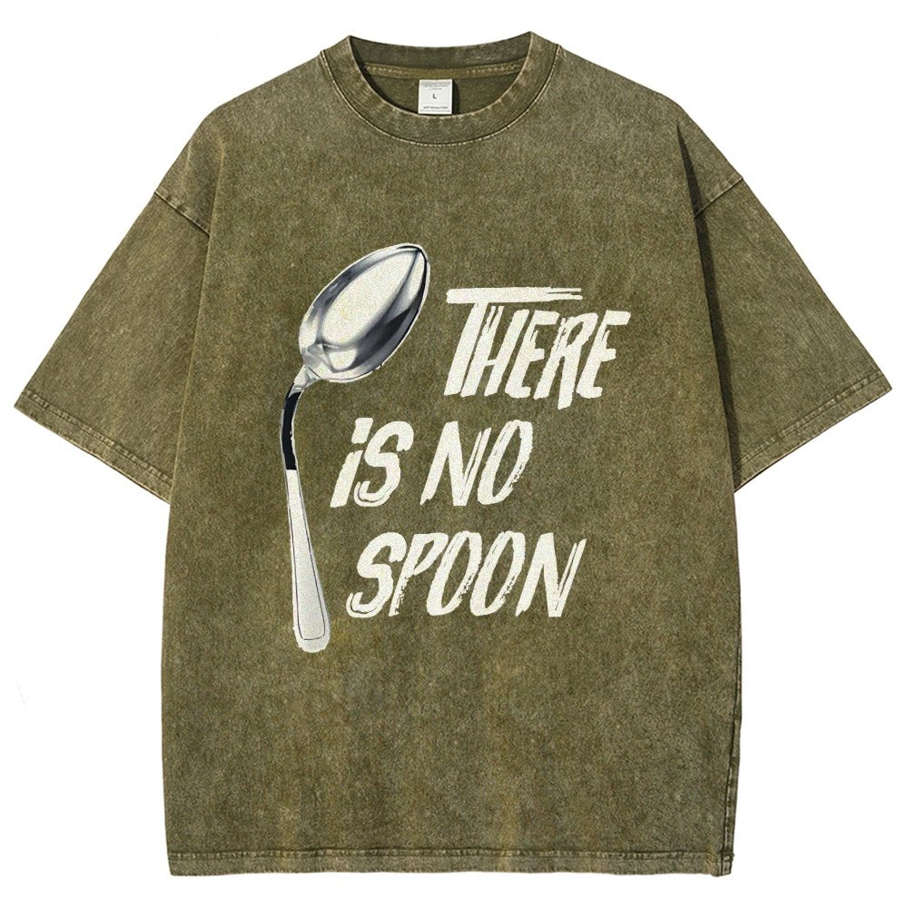 There is no spoon Vintage Distressed T-shirt