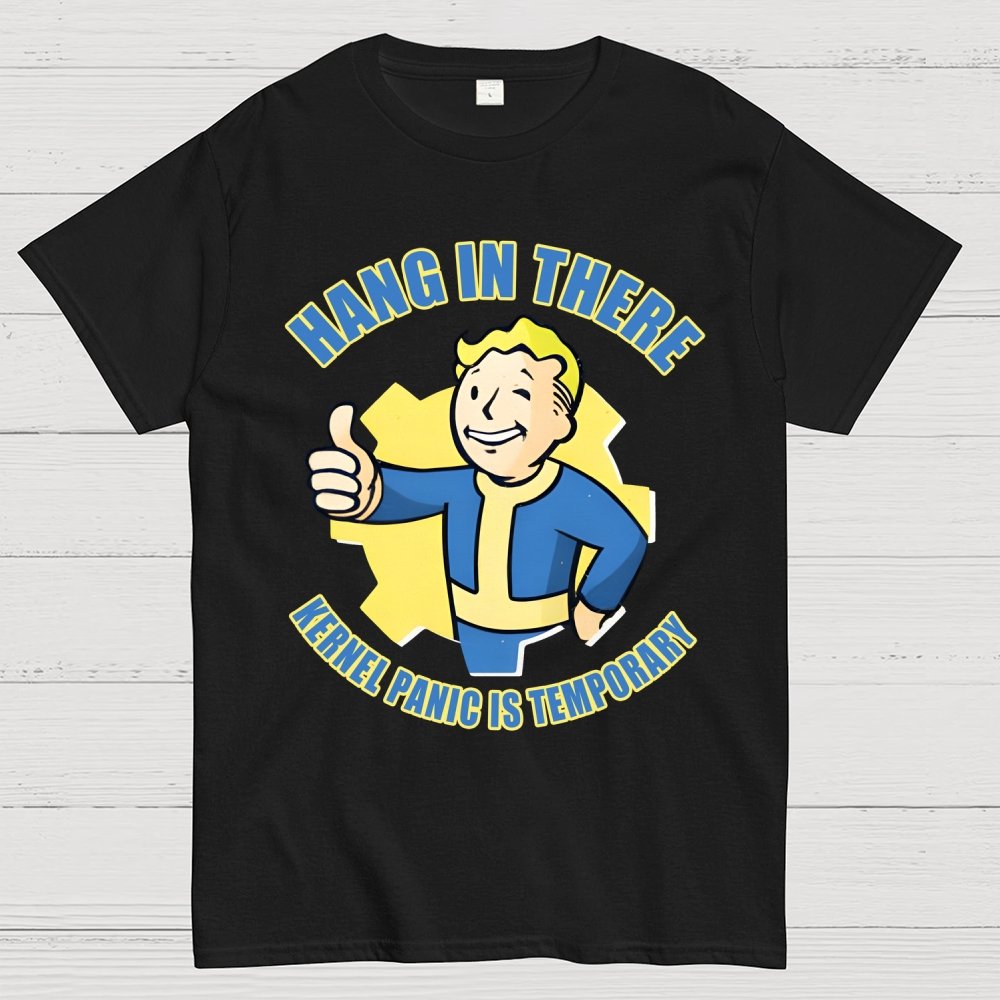 Hang In There-Kernel Panic Is Temporary Geek T-Shirt