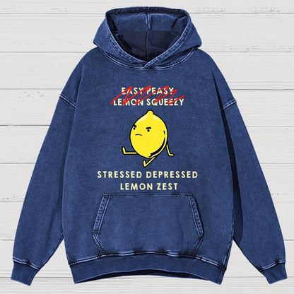 Stressed Depressed Lemon Zest Vintage Distressed Hoodie