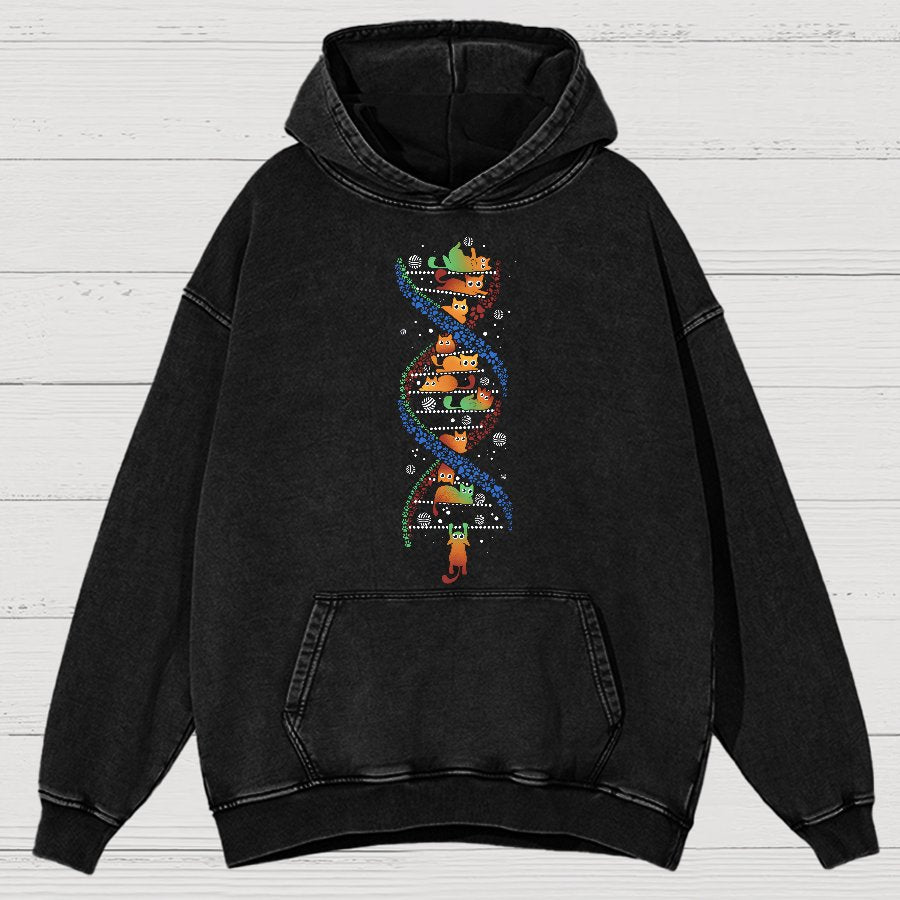 CATS DNA Geeky Vintage Distressed Hoodie