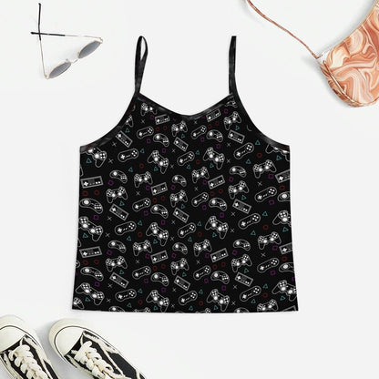 Retro Game Console Women's Geek Suspender Cami Set